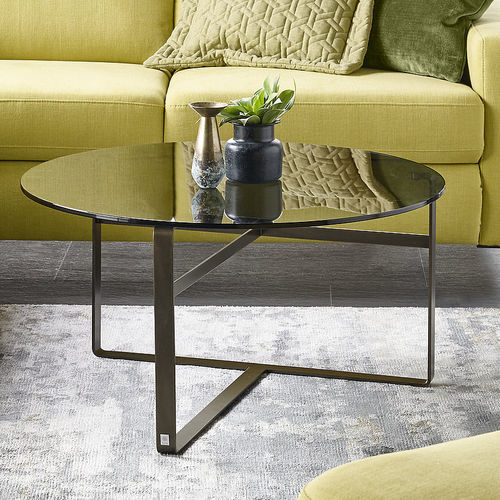 Moderner Couchtisch - FABIA - Musterring - Glas / Marmor / Gestell aus Eiche