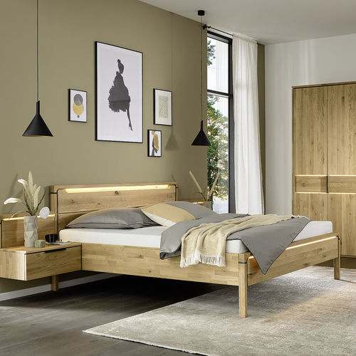 Doppelbett - ANCONIA - Musterring - modern / Kopfteil / mit integrierter Beleuchtung