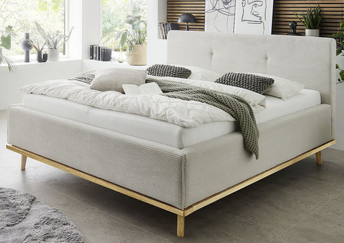 Doppelbett - DELPHI - Musterring - modern / Polster / Leinen
