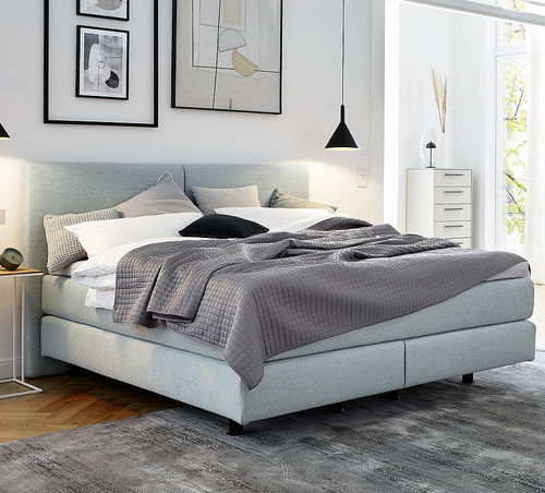 Doppelbett - EFORMA - Musterring - modern / Polster / gepolstertes Kopfteil