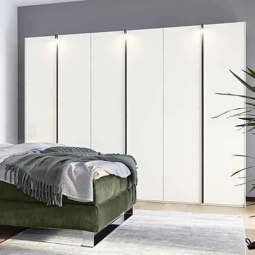 Moderner Kleiderschrank - ANTIVO - Musterring - hochglanzlackiertes Holz / mit Schwingtür / mit integrierter Beleuchtung