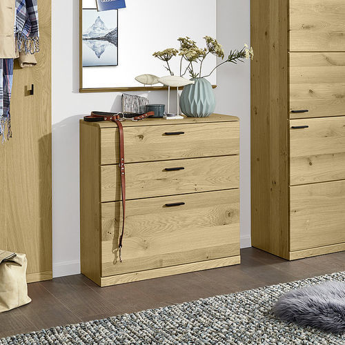 Moderne Kommode - KANTO-DIELEN - Musterring - Massivholz / rechteckig / mit Schublade