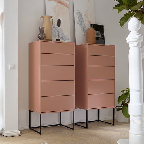 Hohe Kommode - KARA-FRAME-DIELEN - Musterring - modern / lackiertes Holz / rechteckig