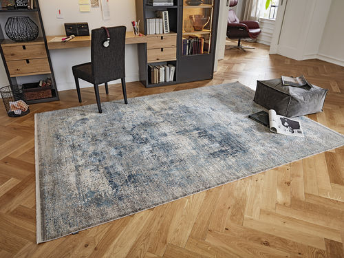 Orient-Teppich - DELUXE  - Musterring - Motiv / rechteckig / beige