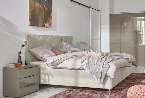 Doppelbett - EPOS 2.0 - Musterring - modern / Polster / gepolstertes Kopfteil