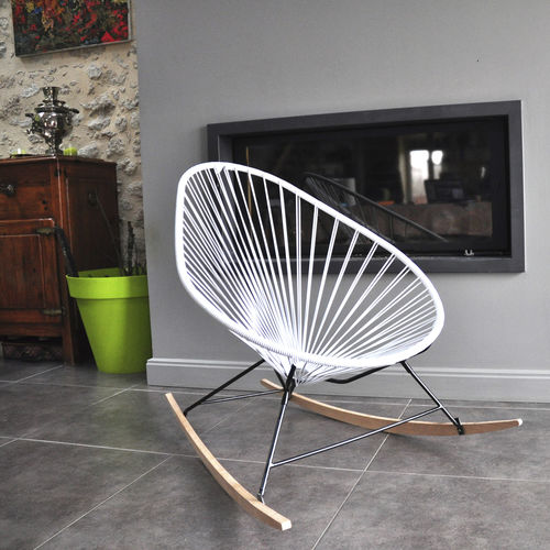 Sessel / skandinavisches Design - Acapulco - BOQA - Leinen / Leder / PVC
