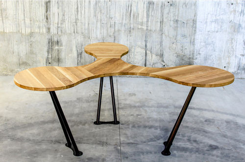 Besprechungstisch / originelles Design - TR&Egrave;FLE - qowood - Massivholz / für Büro