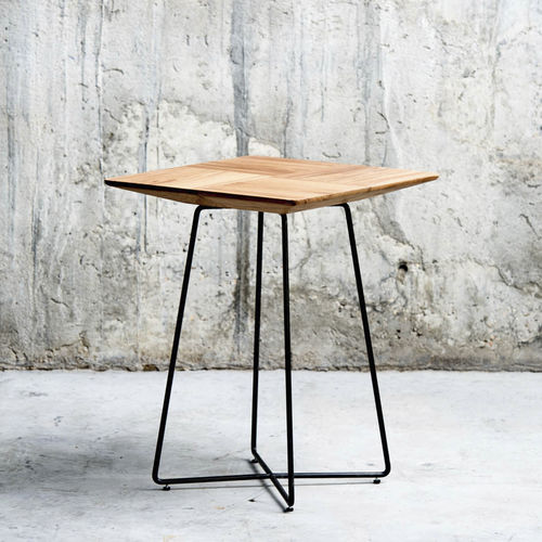 Moderner Beistelltisch - NUBE  - qowood - Metall / Eiche / rechteckig