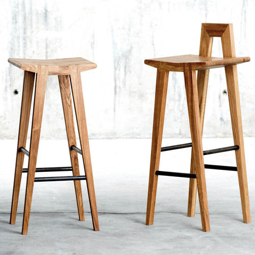 Moderner Barhocker - GRABLE  - qowood - Eiche