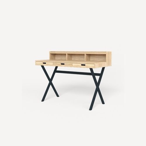 Moderner Sekretär - HYPPOLITE - Harto - Nussbaum / Eiche / MDF