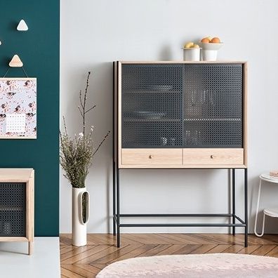 Moderner Geschirrschrank - GABIN   - Harto - Eiche / MDF / Holzfurnier
