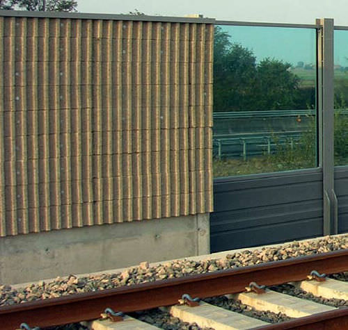 Lärmschutzwand mit modularen Platten - CIR ambiente - Holz / Stahlbeton