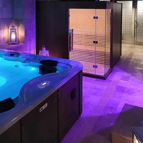 Finnische Sauna - BL-145 - Beauty Luxury - für Privatgebrauch / Holz / Hartglas