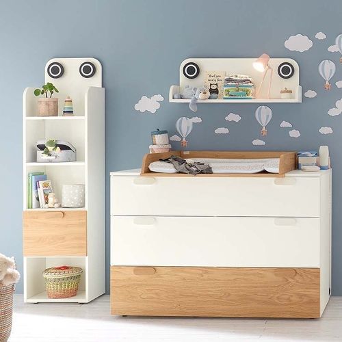 Moderne Kommode - MINIMO - NOW! By Hülsta - lackiertes Holz / Natureiche / rechteckig