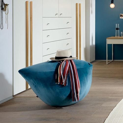 Sitzkissen / originelles Design - BIRDY - NOW! By Hülsta - Stoff / grau / blau