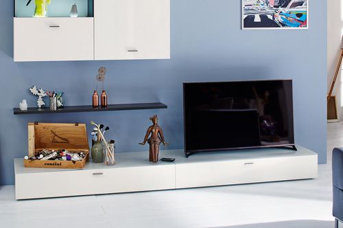 Modernes Fernsehmöbel - NO.14 - NOW! By Hülsta - lowboard / lackiertes Holz / weiß