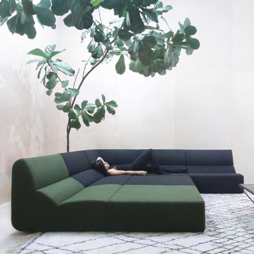 Modulsofa - LAYOUT - prostoria - modern / Stoff / grau