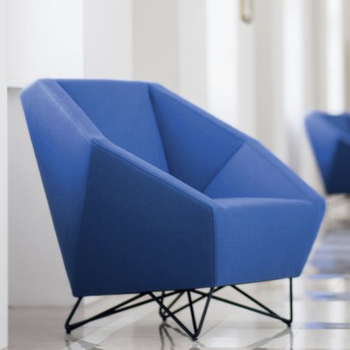 Moderner Sessel - 3ANGLE - prostoria - Leder / Stoff / grau