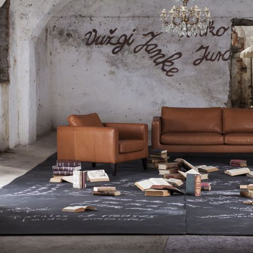 Moderner Sessel - ELEGANCE - prostoria - Leder / Stoff / grau