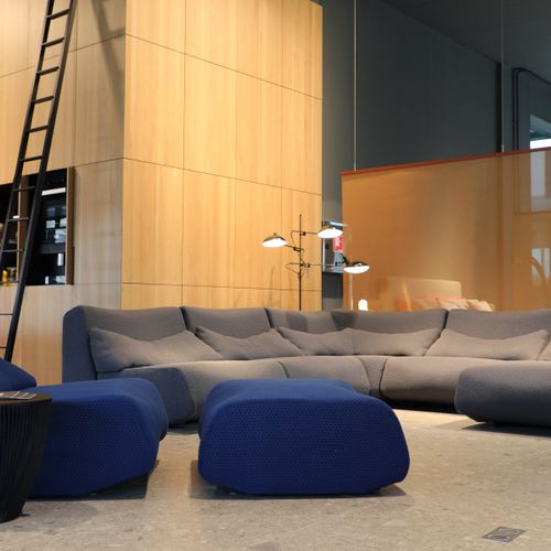 Modernes Sitzkissen - ABSENT - prostoria - Stoff / modular / grau