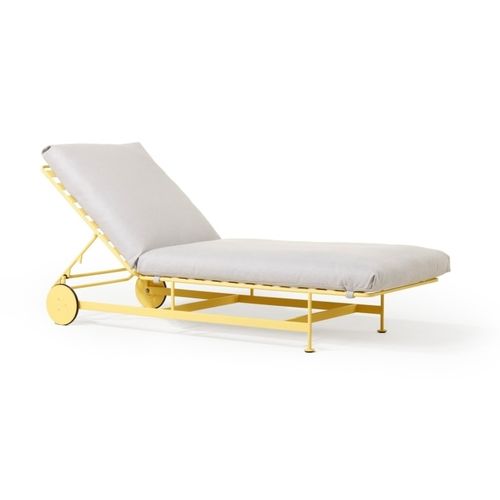 Moderne Sonnenliege - Jugo  - prostoria - Stoff / Holz / Edelstahl