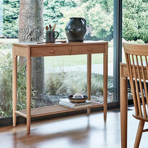 Moderner Konsolentisch - CAPENA - ercol - aus Eiche / rechteckig / mit