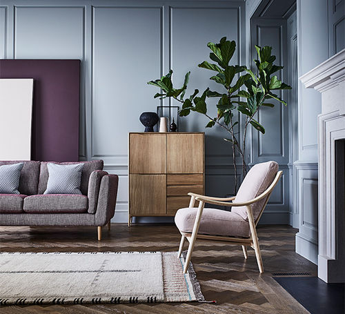 Moderner Sessel - MARINO - ercol - Stoff / Esche / mit abnehmbarem Kissen