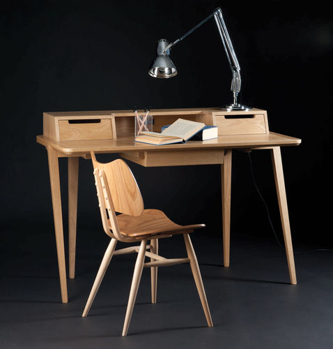 Moderner Schreibtisch - TREVISO - ercol - Eiche / Nussbaum / mit Stauraum