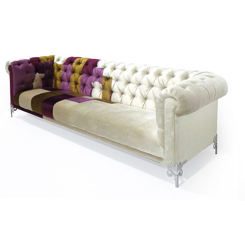 Chesterfield-Sofa - PESSOA - Amu- Inspiration Design - Stoff / mehrfarbig / 3 Plätze