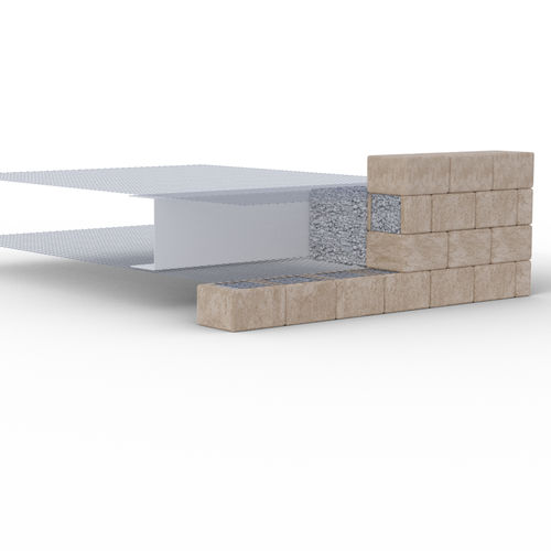 Betonschalungsstein -  Fortrac BLOCK - Huesker - für Wand / für den Tiefbau / gerade