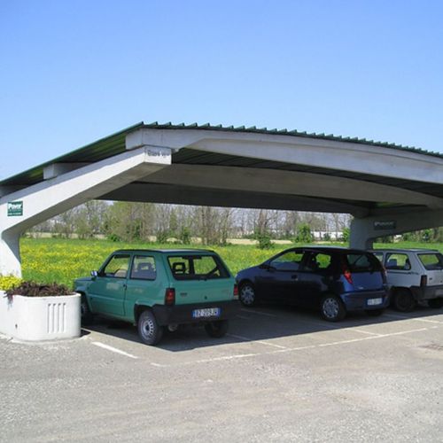 Carport für Gewerbegebrauch - CARPORTS - Paver - mit Solarpaneel / aus Beton