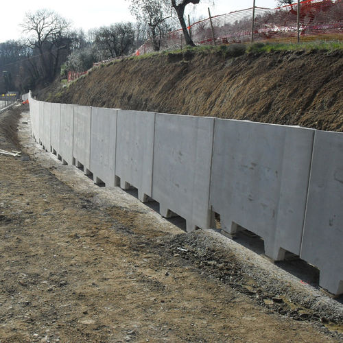 Beton-Stützmauer - L-SHAPED WALLS - Paver - modular / Fertigbau / für Brückenbau