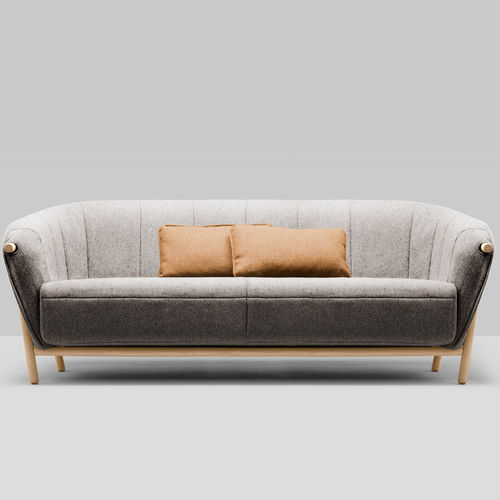 Modernes Sofa - Yas - Bosc - Stoff / mit Armlehnen / grau