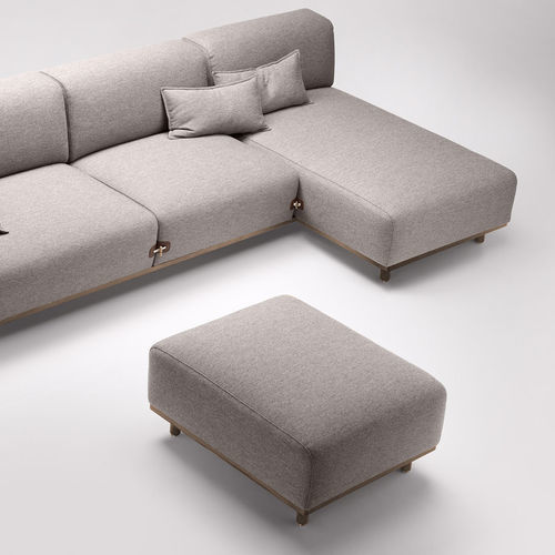 Moderne Ottomane - Duffle - Bosc - Stoff / Eiche / Nussbaum