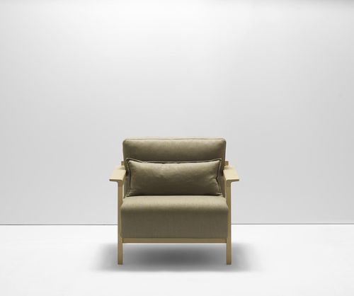 Moderner Sessel - Contis Plage - Bosc - Stoff / Eiche / Iroko