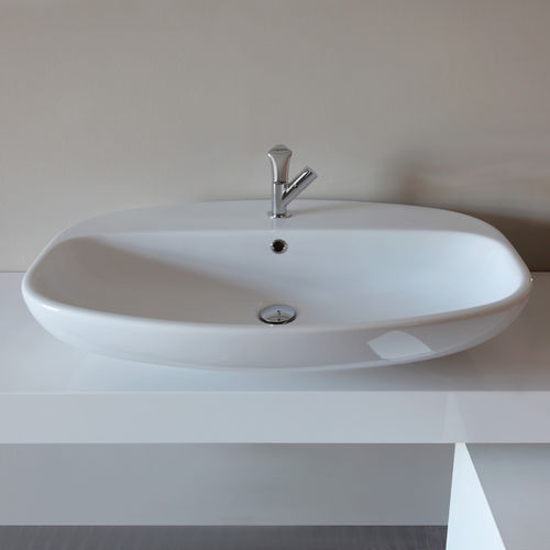 Aufsatzwaschbecken - NUDA 85 - FLAMINIA - Keramik / Hochglanz / oval