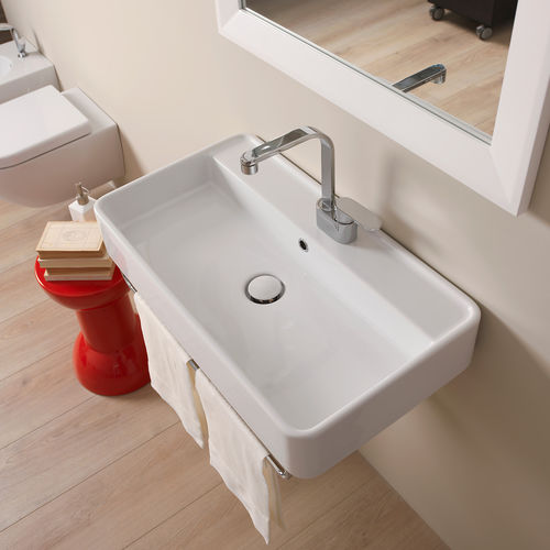 Wand-Waschbecken - MINIWASH 75 - FLAMINIA - Keramik / zweifarbig / Hochglanz