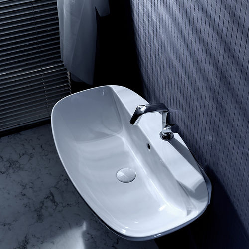 Wand-Waschbecken - NUDASLIM 75 - FLAMINIA - Keramik / Hochglanz / Mattfinish