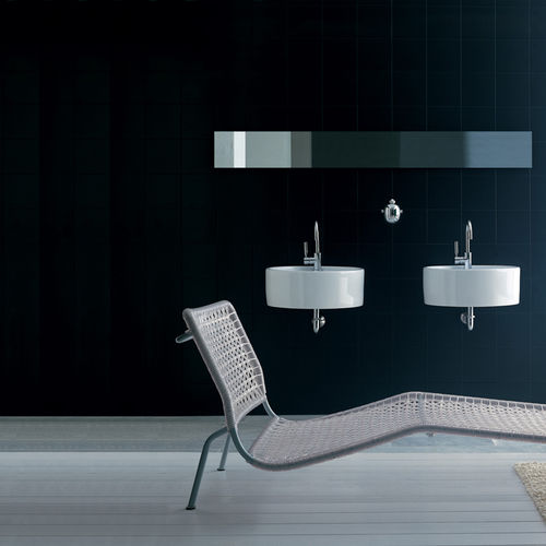 Wand-Waschbecken - TWIN SET 52 - FLAMINIA - Keramik / Hochglanz / doppelt
