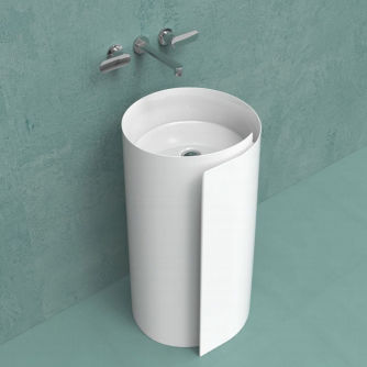 Bodenstehendes Waschbecken - MONOROLL - FLAMINIA - Keramik / zweifarbig / Hochglanz