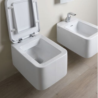 Wandhängendes WC - NILE GOCLEAN® - FLAMINIA - Keramik / von Patrick Norguet / für Privatgebrauch