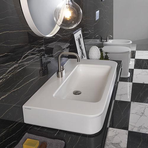 Wand-Waschbecken - MA95L - FLAMINIA - Keramik / Hochglanz / Mattfinish