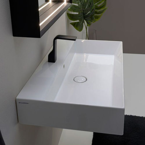Wand-Waschbecken - APPLIGHT 80 - FLAMINIA - Keramik / rechteckig / 1-Loch
