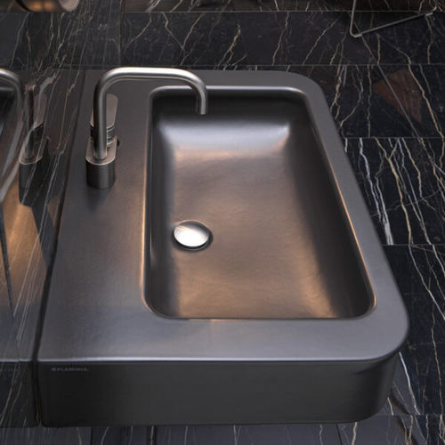 Wand-Waschbecken - MA75L - FLAMINIA - Keramik / Hochglanz / Mattfinish