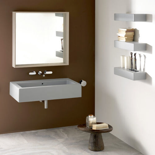 Wand-Waschbecken - ACQUAGRANDE 100 - FLAMINIA - Keramik / Hochglanz / Mattfinish