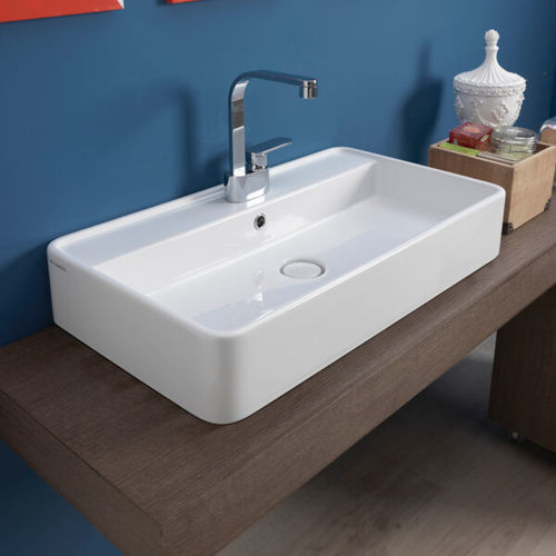 Aufsatzwaschbecken - MINIWASH 75 - FLAMINIA - Keramik / zweifarbig / Hochglanz