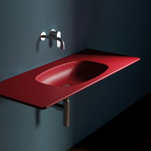 Wand-Waschbecken - NUDAFLAT 120 - FLAMINIA - Keramik / mit integrierter Waschtischplatte / Hochglanz