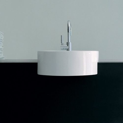Halbeinbauwaschbecken - TWIN SET 52 - FLAMINIA - Keramik / Hochglanz / Mattfinish