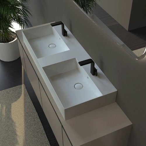 Aufsatzwaschbecken - APPLIGHT 120 - FLAMINIA - Keramik / doppelt / rechteckig