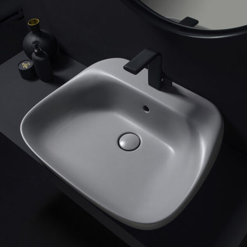 Aufsatzwaschbecken - FU60L - FLAMINIA - rechteckig / 1-Loch / mit Notüberlauf